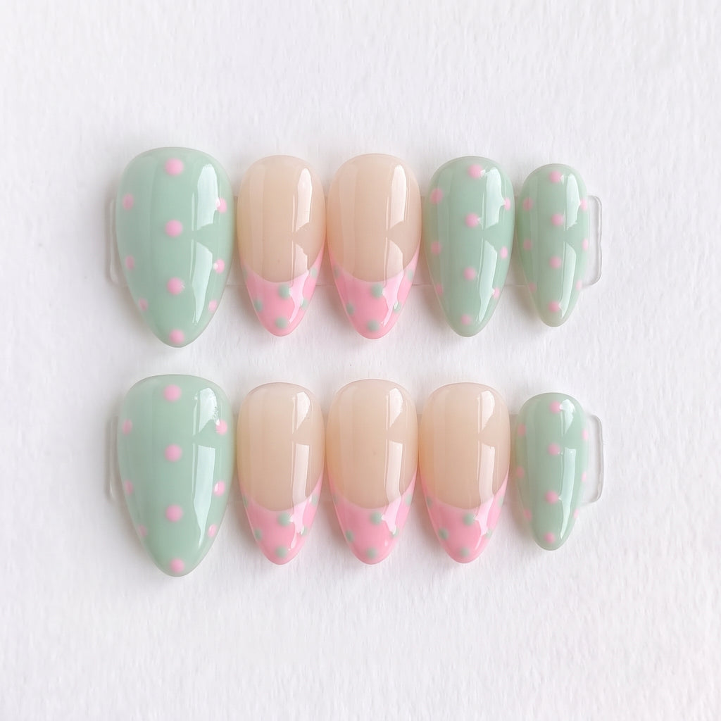Matcha & Pink Polka
