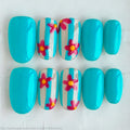 Bright Blue Floral & Stripes