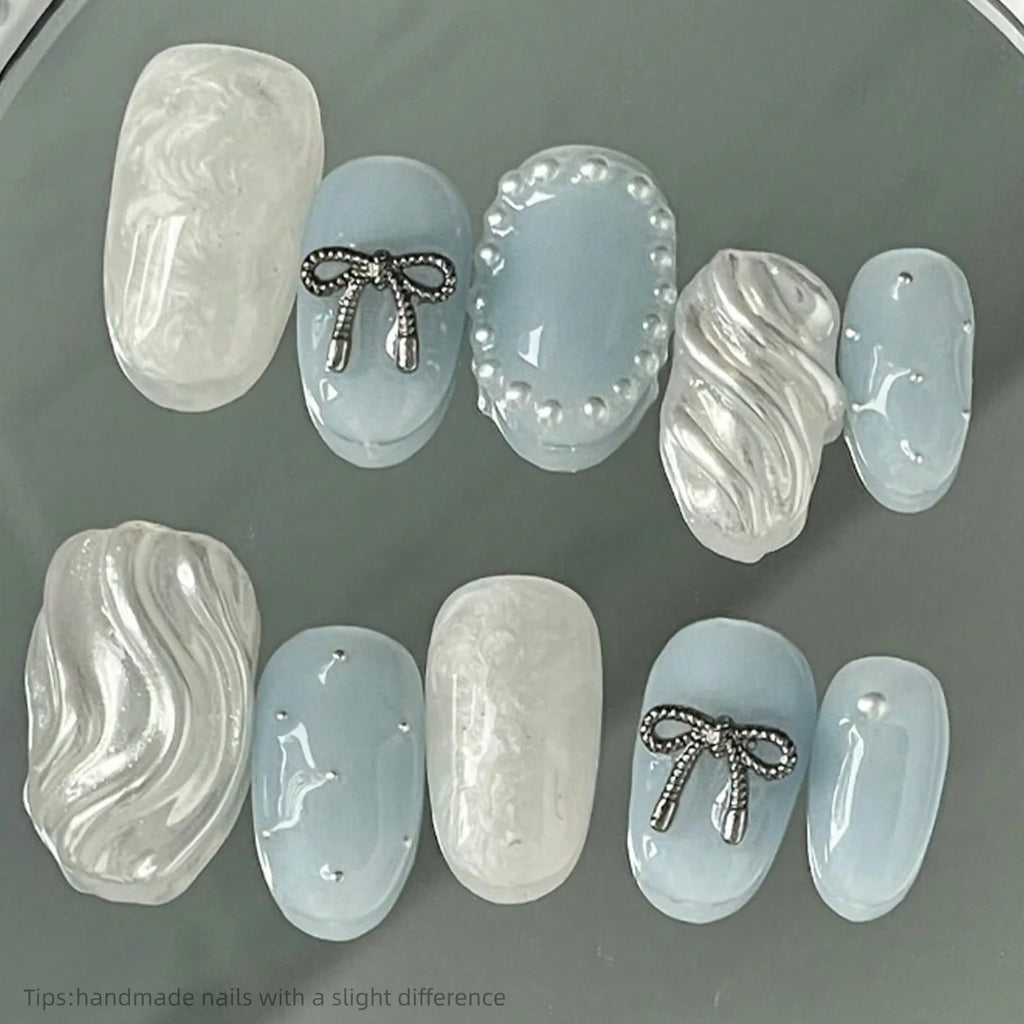 Icy Blue & Silver Waves