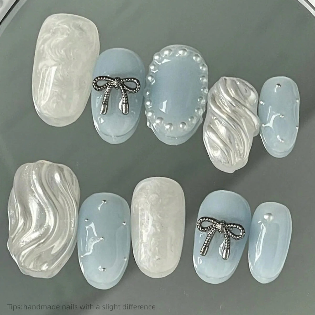 Icy Blue & Silver Waves