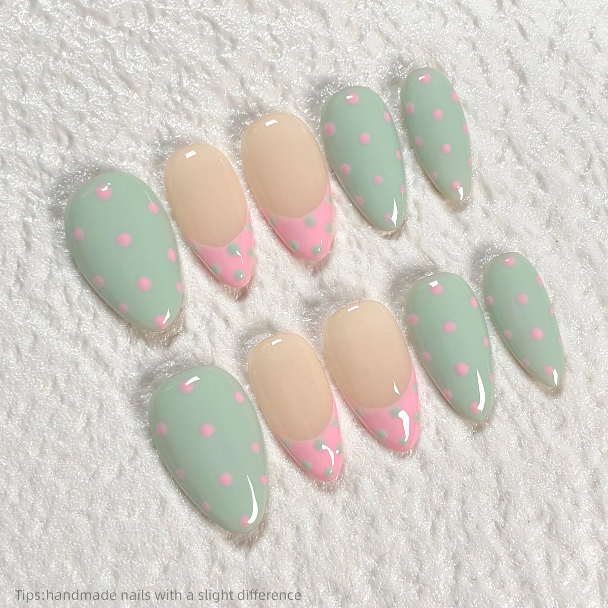 Matcha & Pink Polka