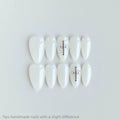 Pure White Cross & Rhinestones