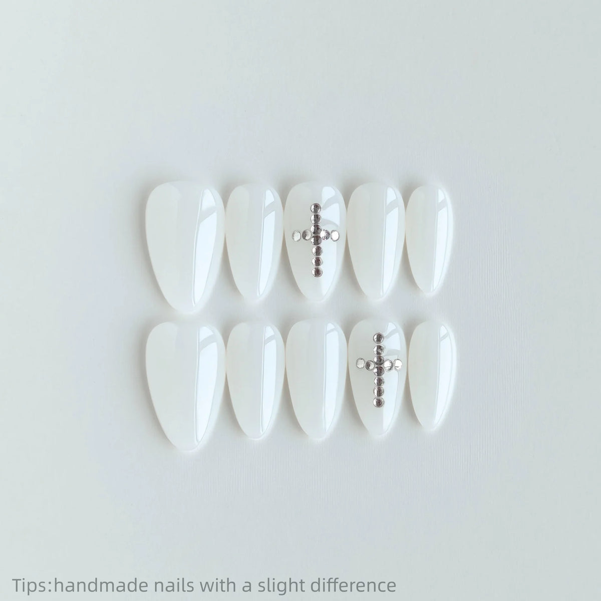 Pure White Cross & Rhinestones