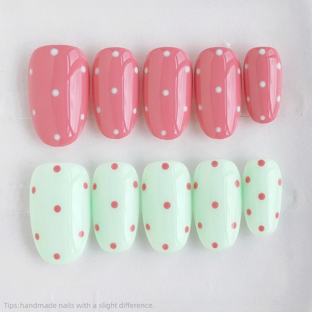 Pink & Mint Polka Dot