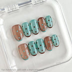 Mint & Mocha Cat-Eye Polka
