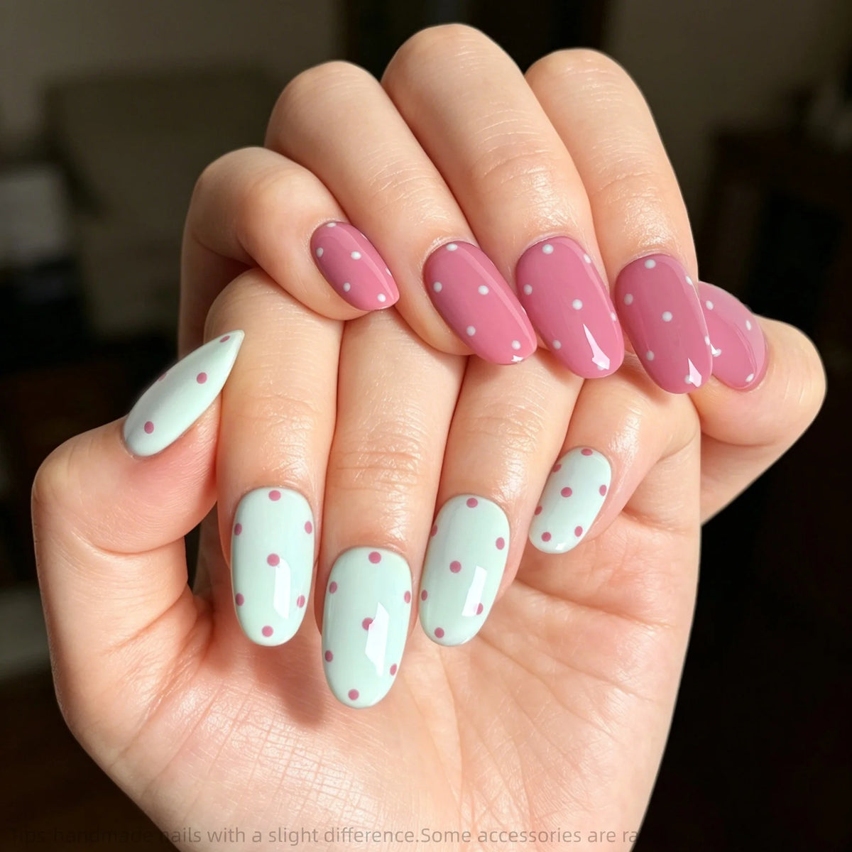 Pink & Mint Polka Dot